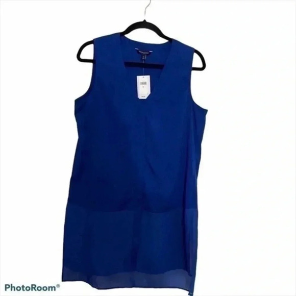 Banana Republic blue mixed media tank Medium - Picture 1 of 6